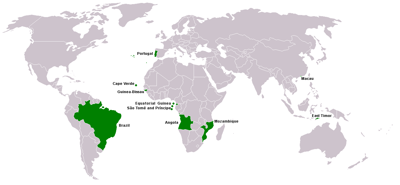 В каких странах раговаривают на португальском