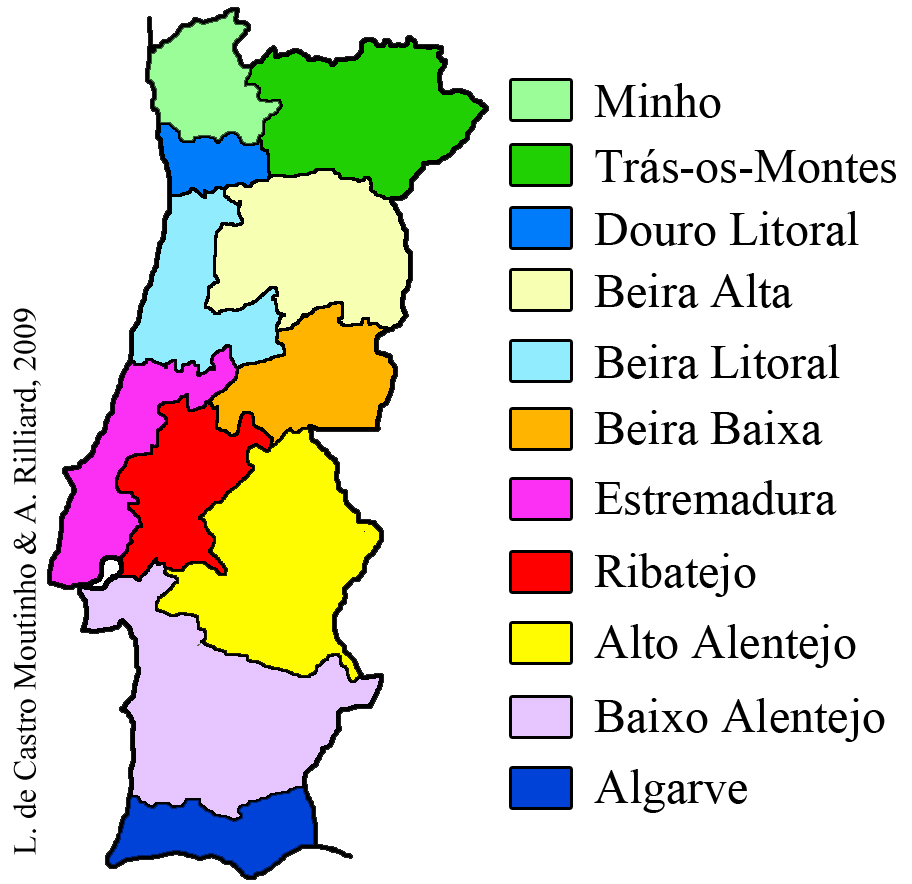 Карта регионов Португалии