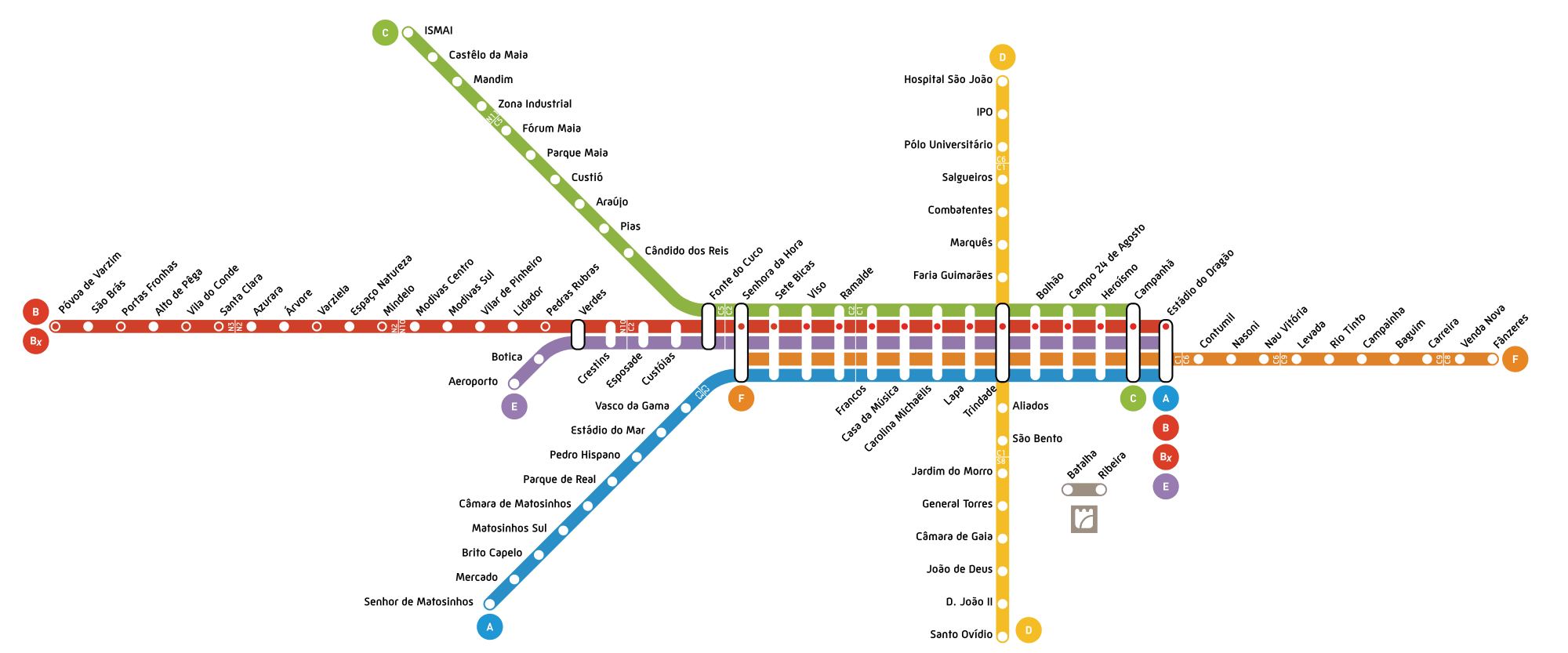 Карта метро Порту