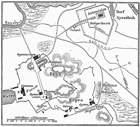 Карта города Эфес