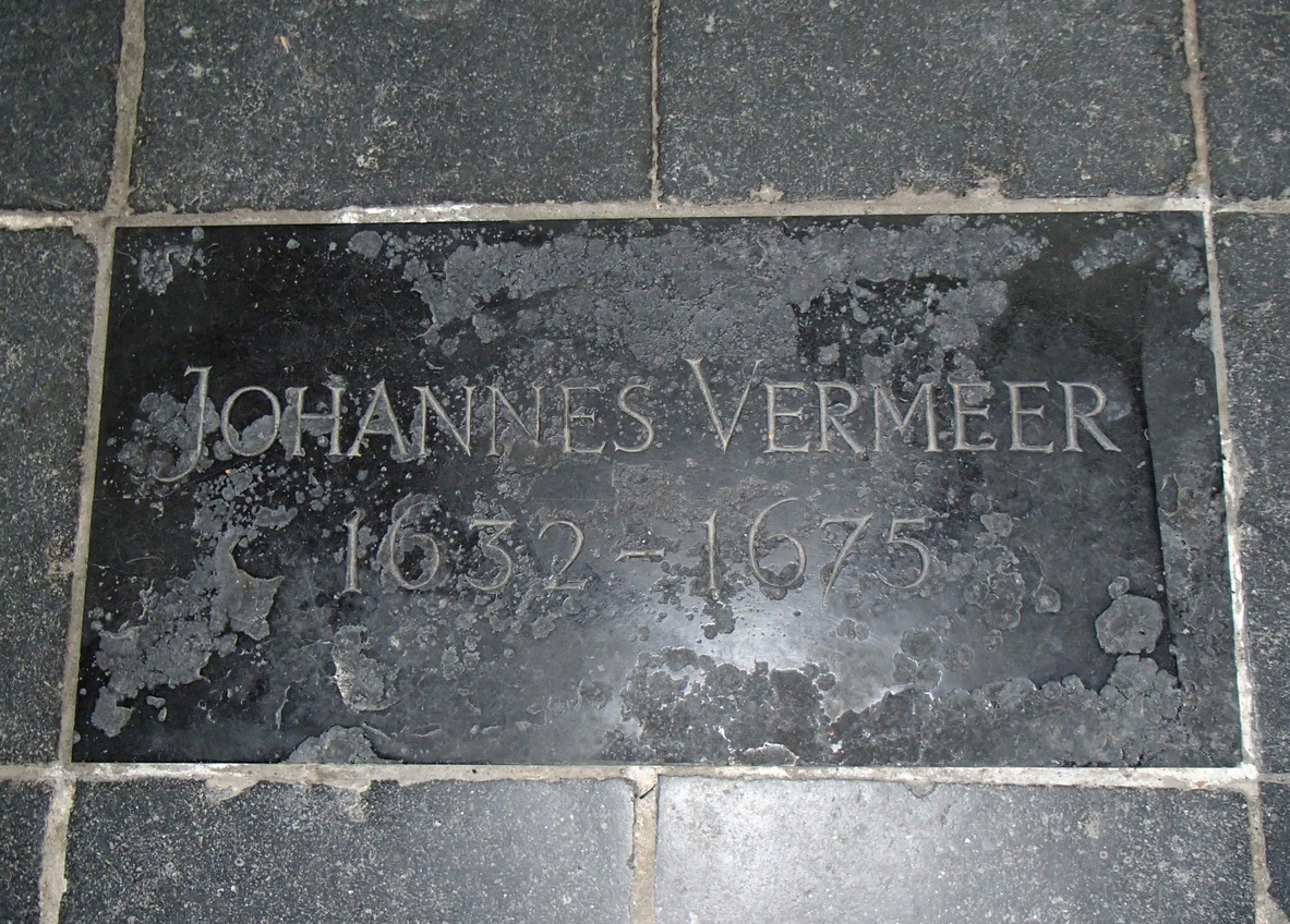 Надгробная плита Яна Вермеера в Старой церкви Делфта