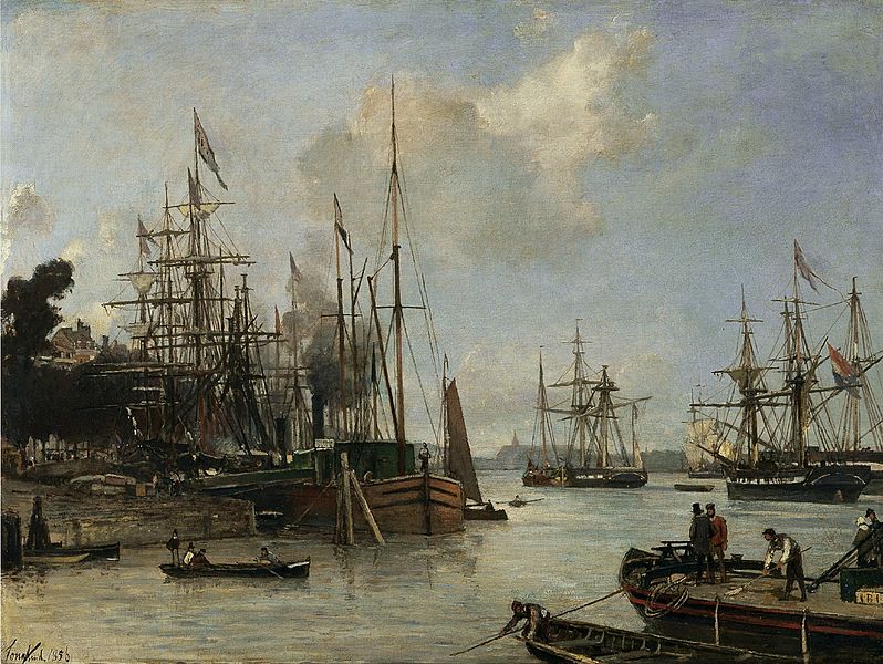 Вид на гавань, Роттердам 1856