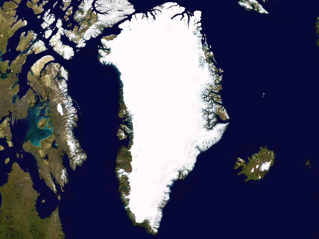 Космический фотоснимок Гренландии