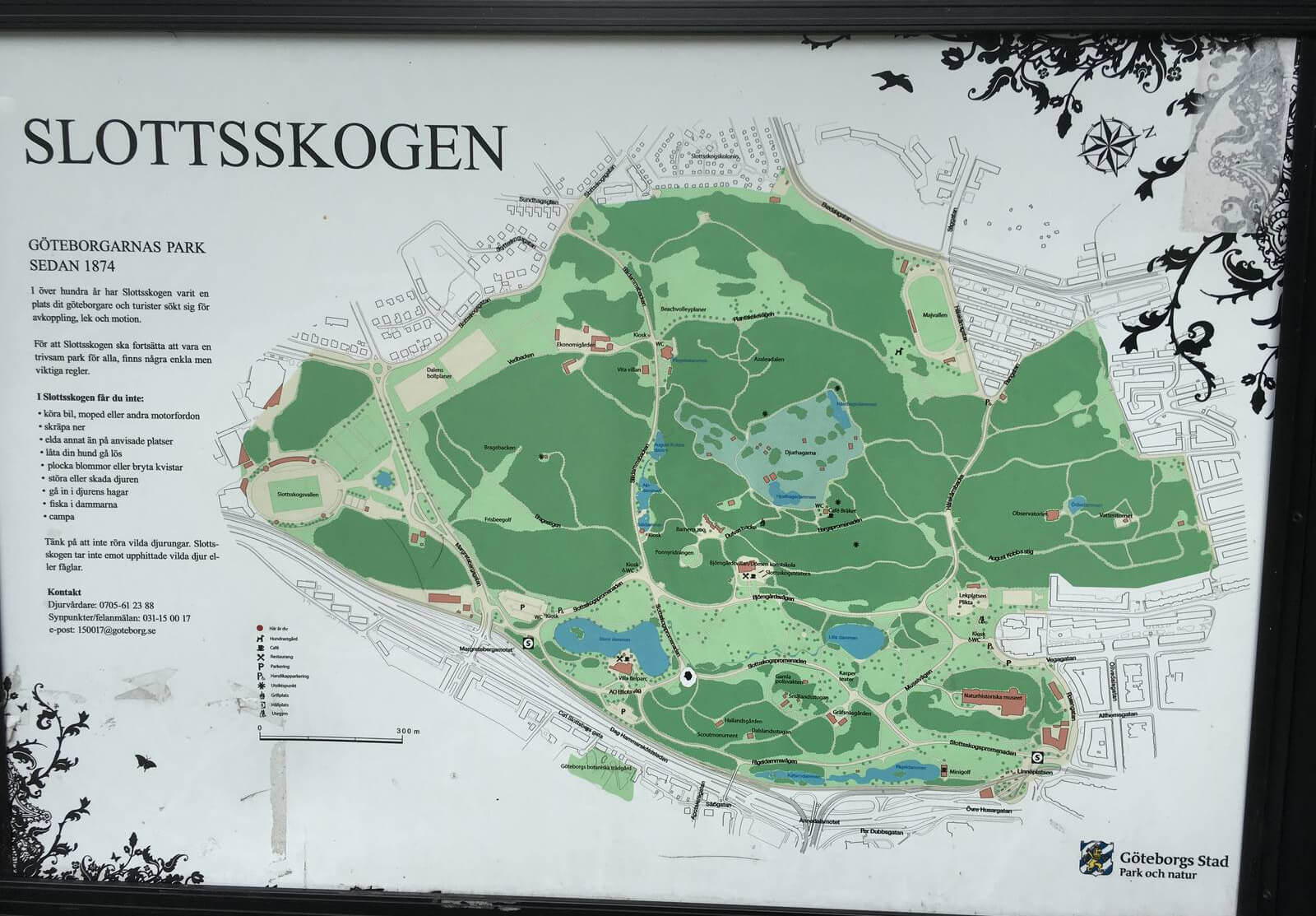 Карта парка Slottsskogen