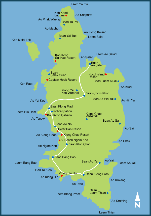 Карта острова Ко Куд