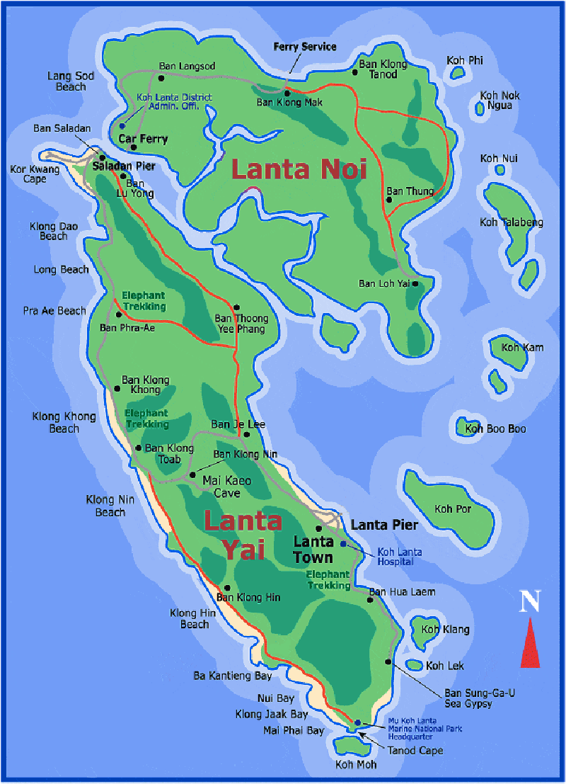 Карта острова Ко Ланта
