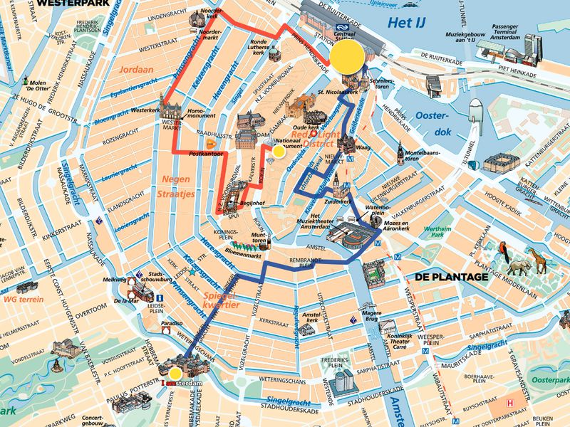 Карта экскурсий по Амстердаму