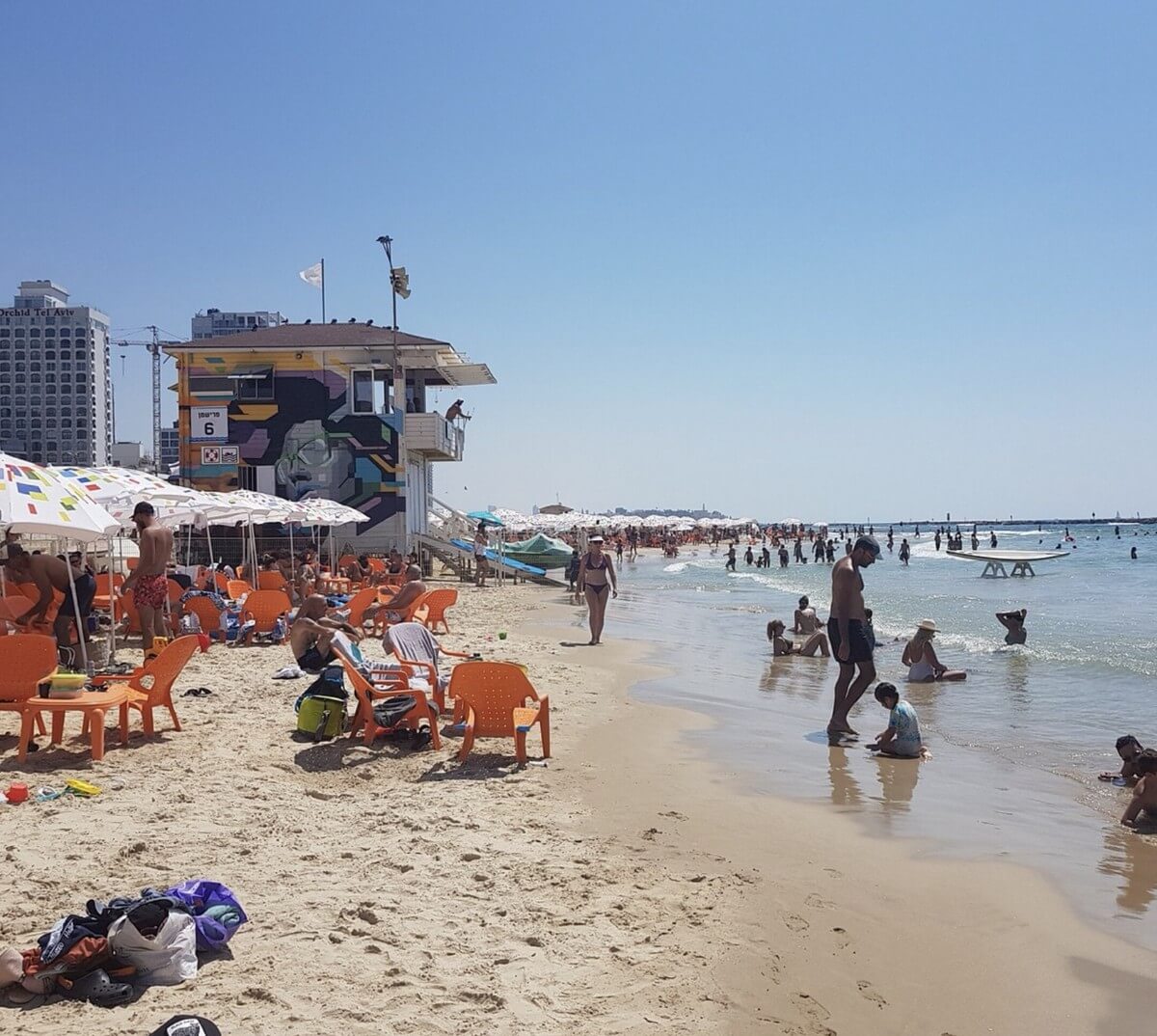 Frishman Beach в Тель-Авиве Пляж Фришман в центре Тель-Авива