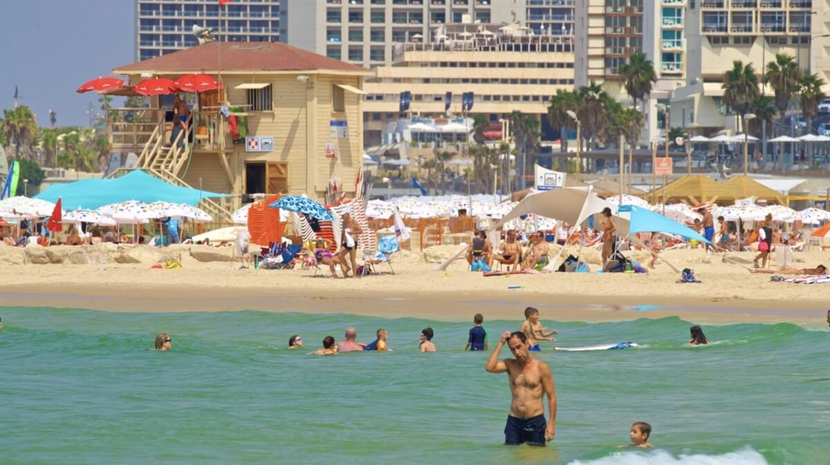 Jerusalem Beach / Geula Beach в Тель-Авиве Пляж Jerusalem Beach рядом с южной частью центра Тель-Авива