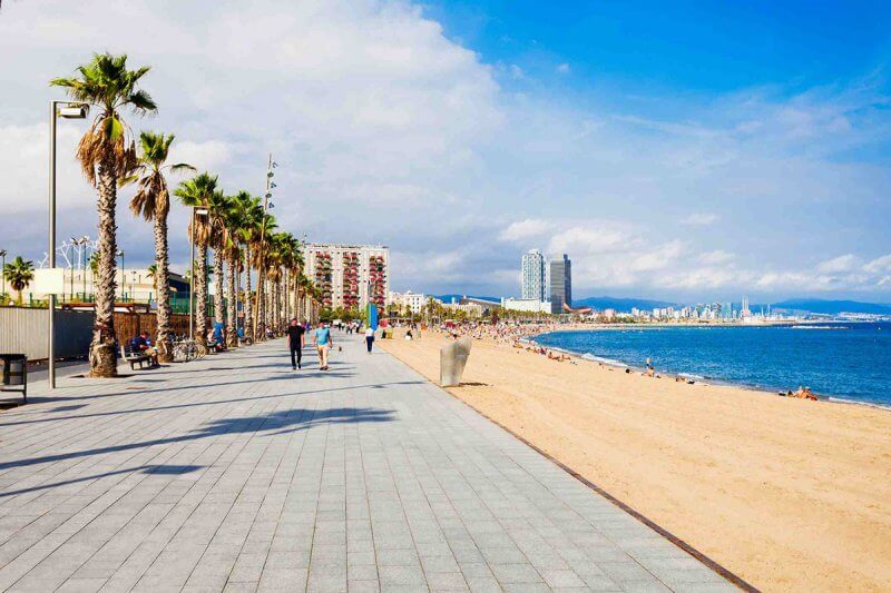 Вид на пляж Барселонетта