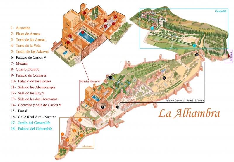 Карта Альгамбры