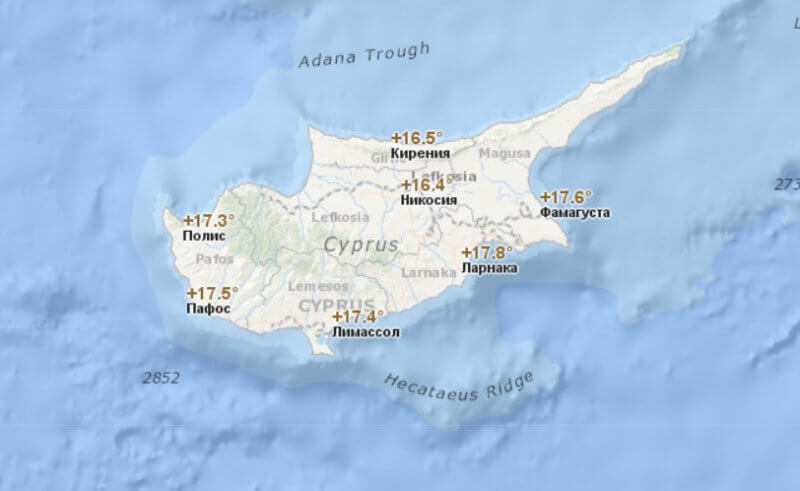 Погода на Кипре в декабре