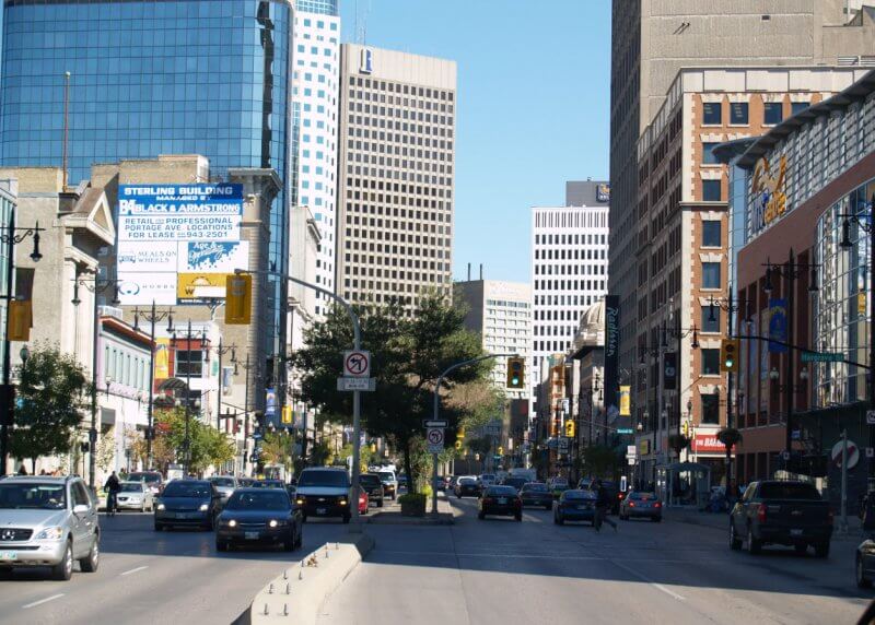 Downtown города Виннипег в Канаде