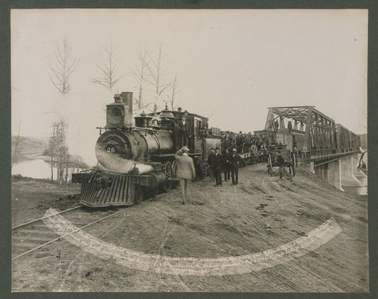 Строительство железной дороги в Эдмонтоне, Альберта, Канада 