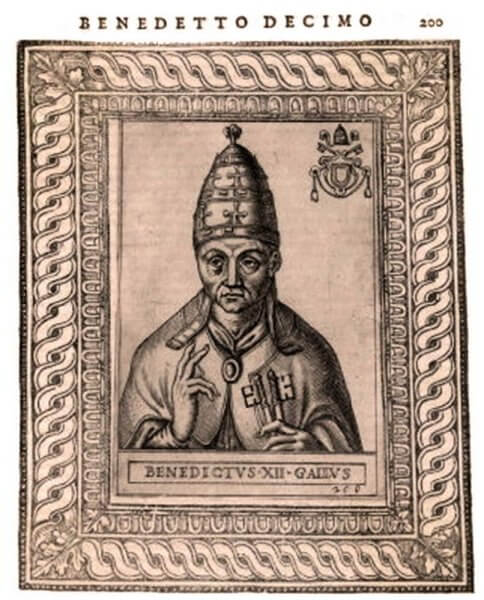 Черно-белое изображение Папы Бенедикта ХII