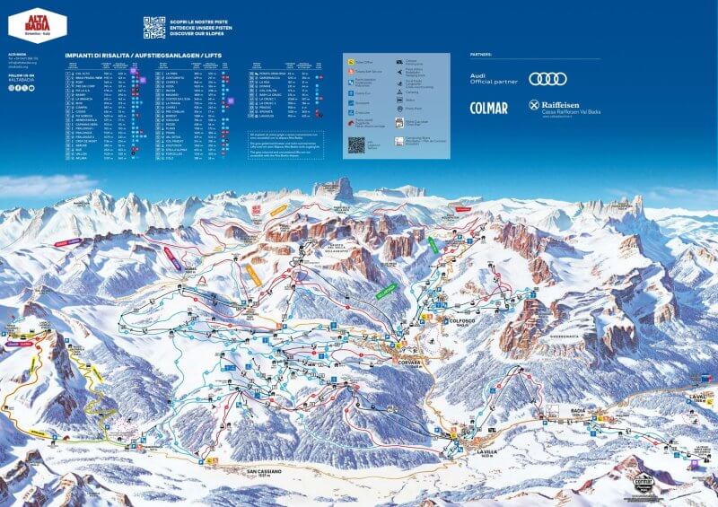 Схема трасс Alta Badia — комфортное катание в Доломитах Трассы Alta Badia — карта